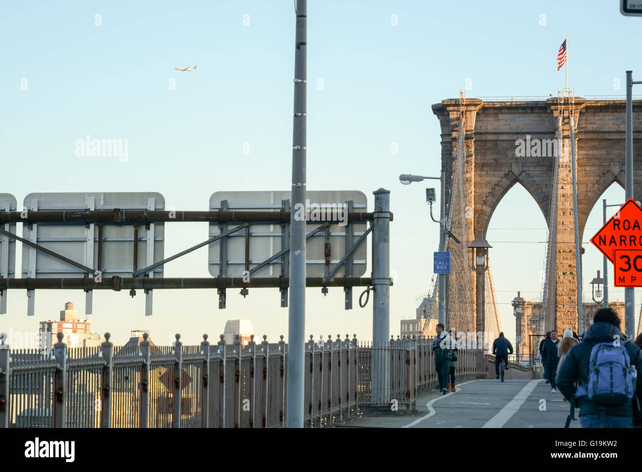 Pont de Brooklyn, Manhattan, New York City, New York, USA Banque D'Images