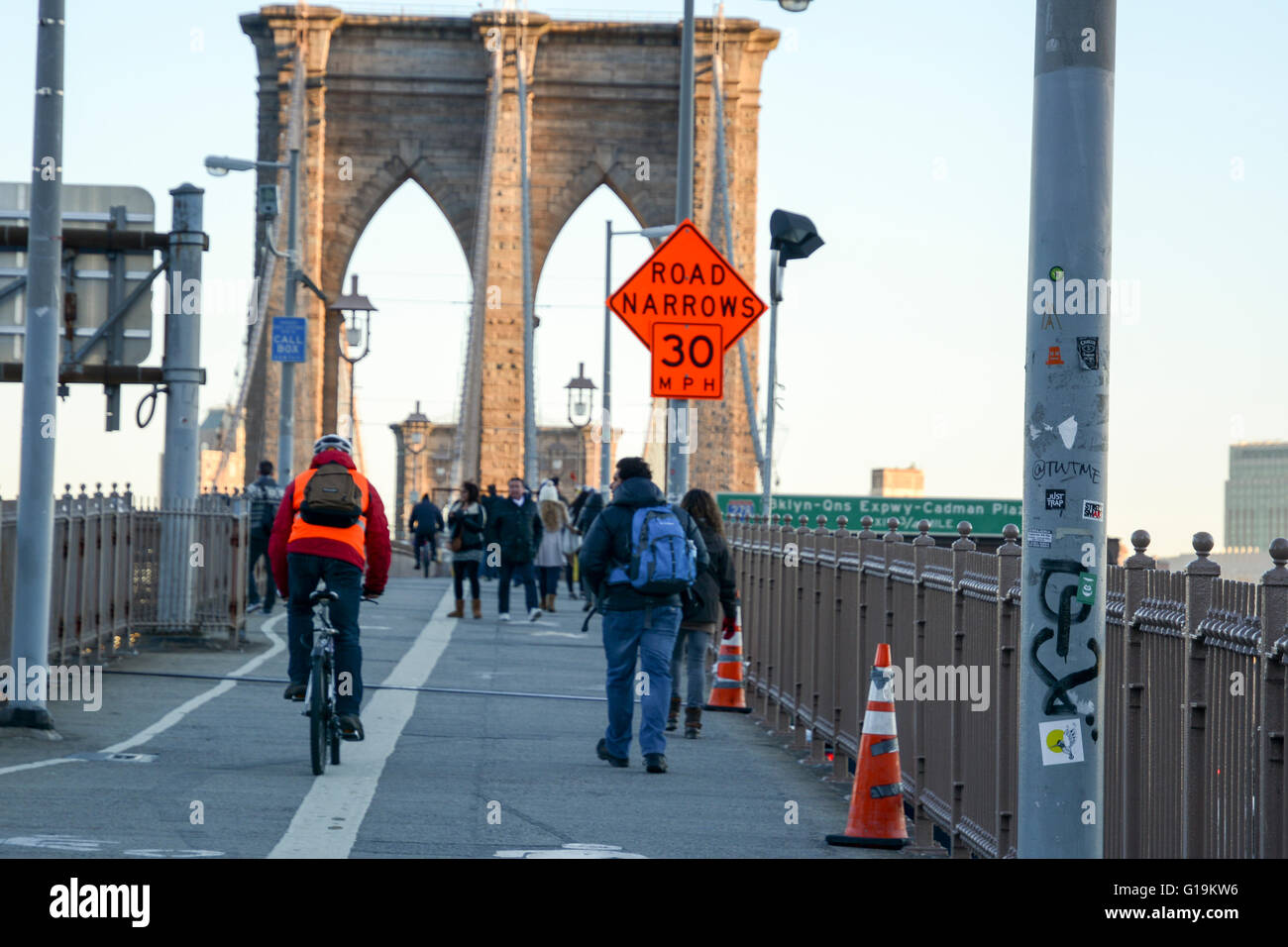 Pont de Brooklyn, Manhattan, New York City, New York, USA Banque D'Images