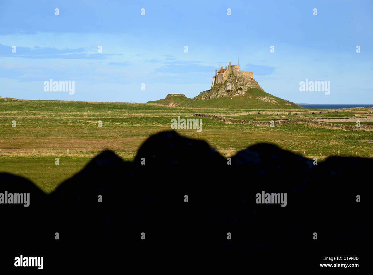 Château de Lindisfarne sur Holy Island, Northumbria, Grande-Bretagne. Banque D'Images