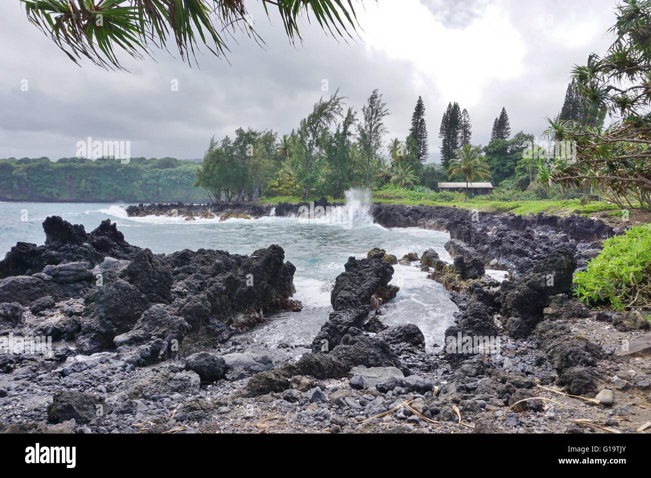 Keanae, sur la Côte-Nord une île volcanique de Maui Banque D'Images