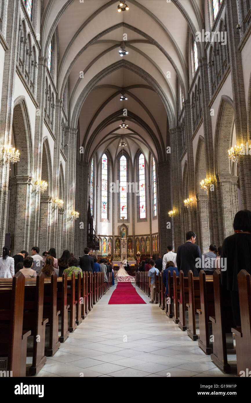 Myeong dong cathédrale catholique de Myeongdong. Banque D'Images