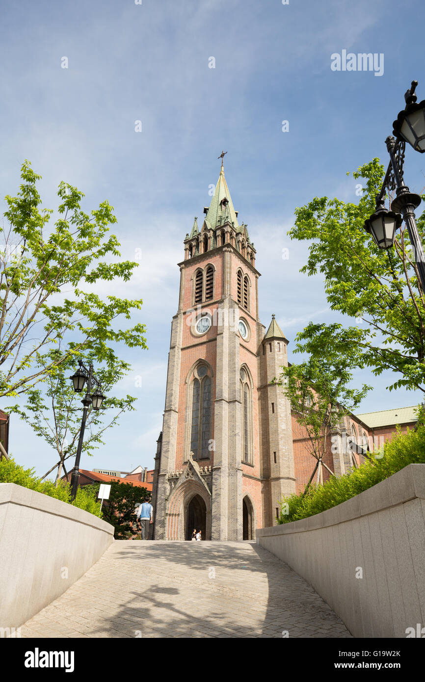Myeong dong cathédrale catholique de Myeongdong. Banque D'Images
