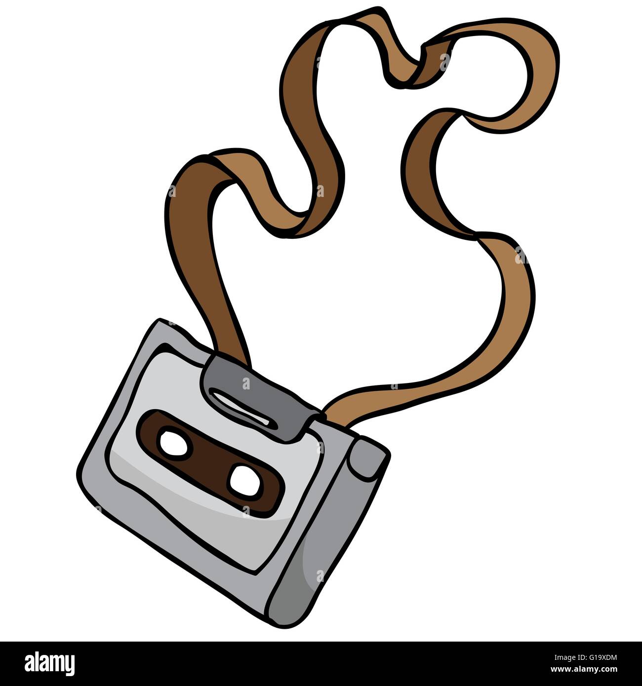 Tangled cassette audio cartoon doodle Illustration de Vecteur