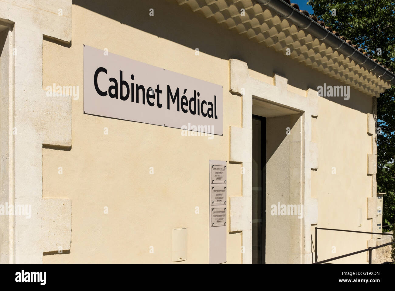 Cabinet médical dans le village d'Ansouis, Vaucluse, PACA Banque D'Images