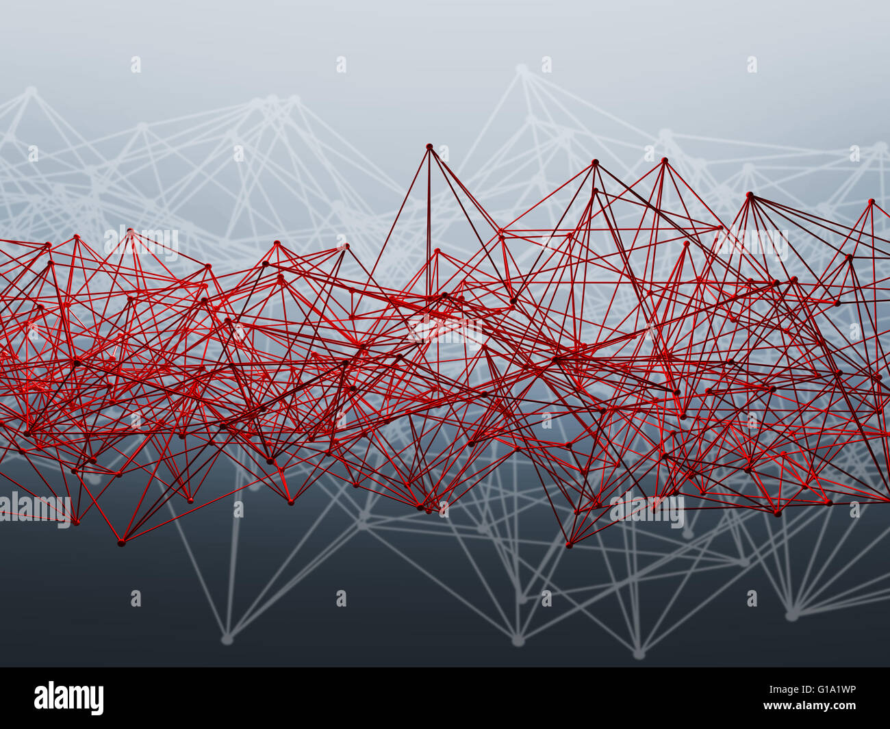 Abstract futuristic structure polygonale et treillis de fil de fer rouge  mesh. Illustration 3D render Photo Stock - Alamy