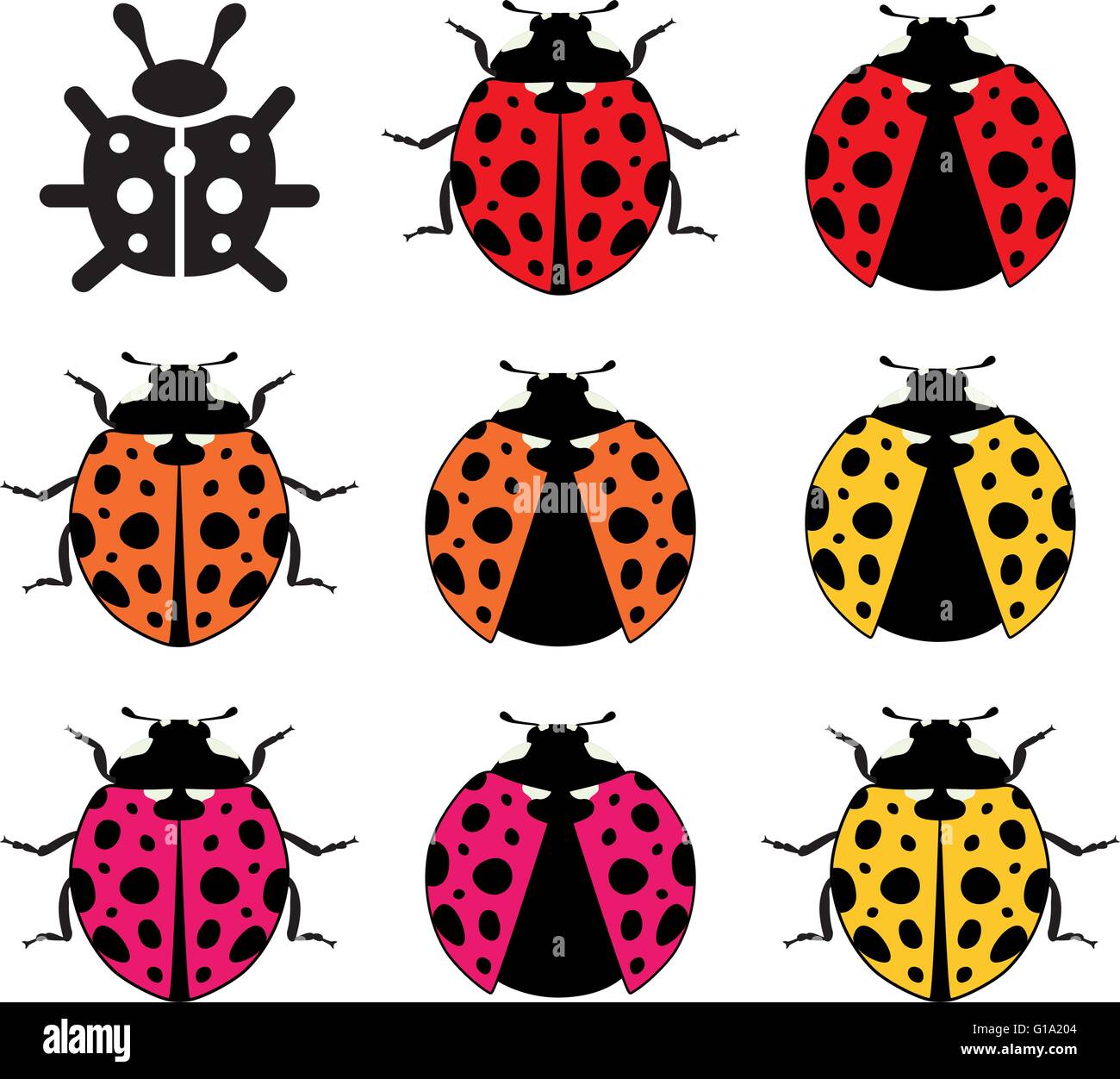 Symboles vectoriels coccinelles télévision Illustration de Vecteur