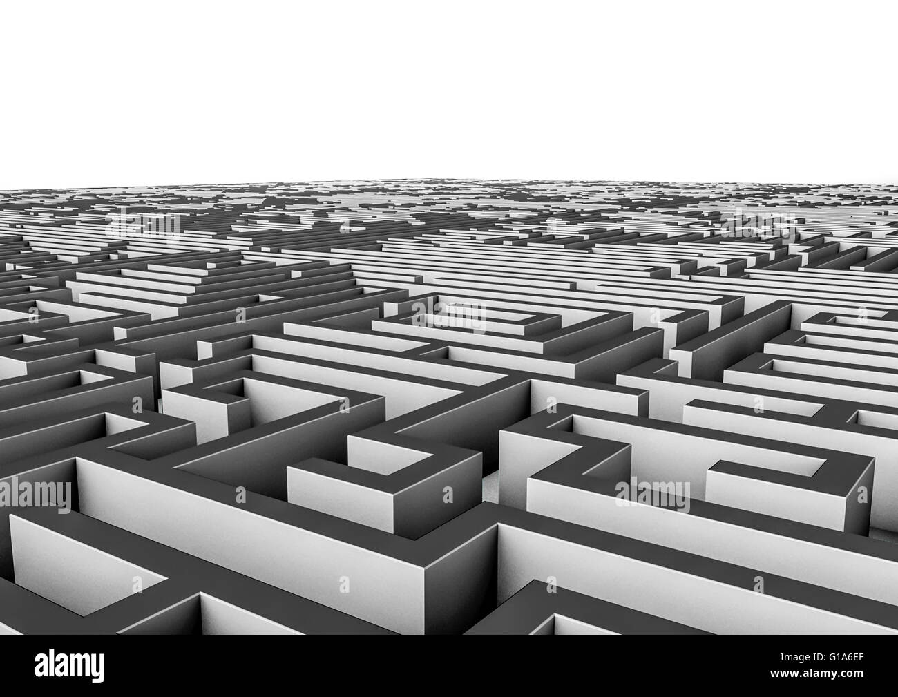 Contexte / labyrinthe 3D render of labyrinthe géant qui s'étend à l'horizon Banque D'Images