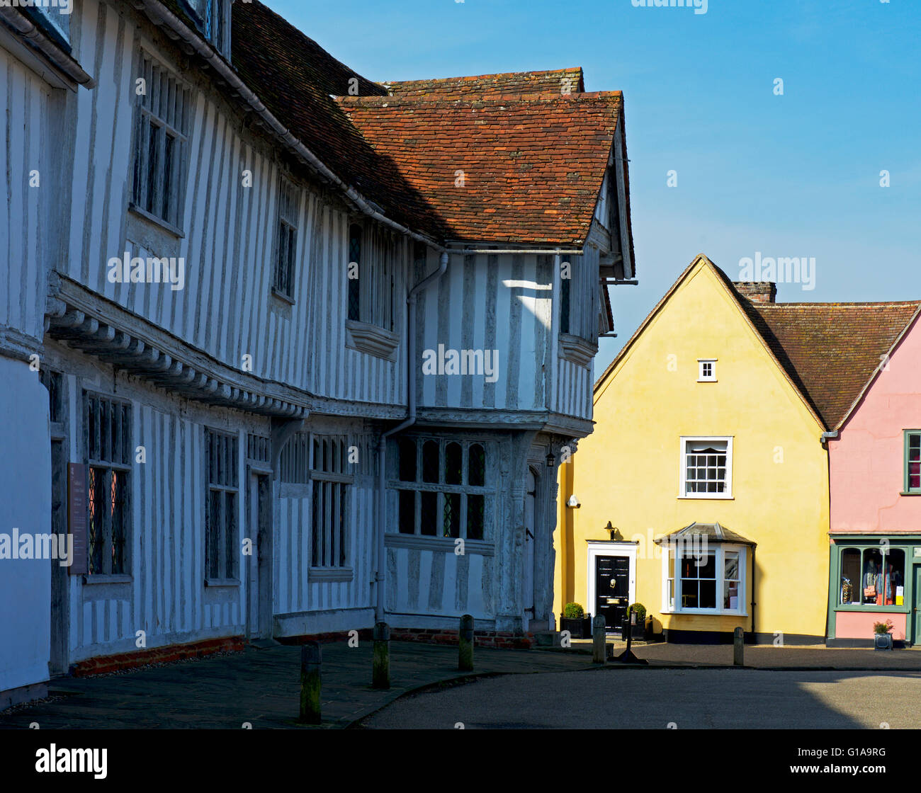 La Guildhall, une propriété du National Trust dans le village de Long Melford, Suffolk, Angleterre, Royaume-Uni Banque D'Images