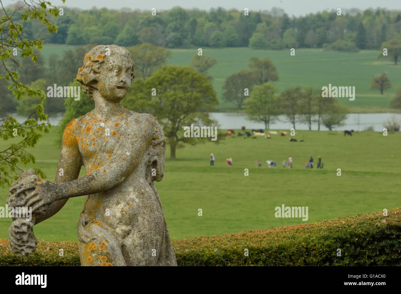Le parc et les jardins du château Grimsthorpe. Le Lincolnshire. L'Angleterre. UK Banque D'Images