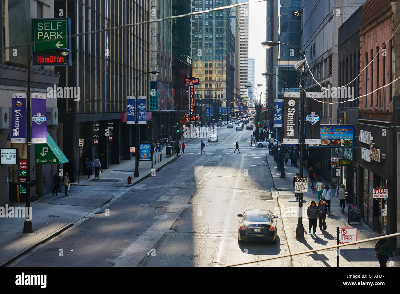 West Adams Street à Chicago, IL Banque D'Images