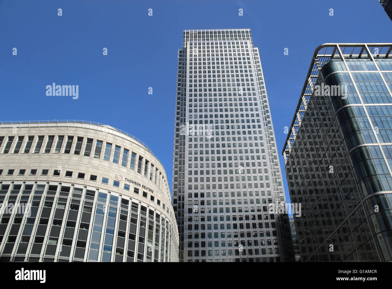 Canary Wharf Thompson Reuters office Londres Angleterre immeubles de bureaux modernes Banque D'Images