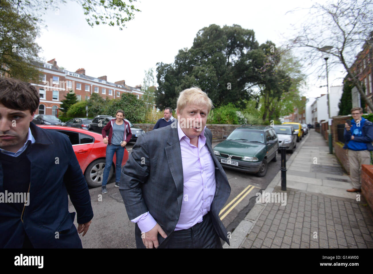 BORIS JOHNSON rencontre TIM MARTIN le jour de l'annonce du Brexit, Boris devient Premier ministre après une série de dons de Tim Martin au parti conservateur Banque D'Images