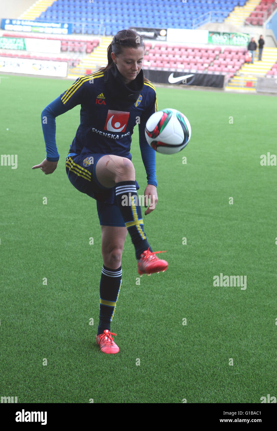 LOTTA SCHELIN football joueur professionnel suédois en France Lyon,ici dans l'équipe nationale suédoise Banque D'Images