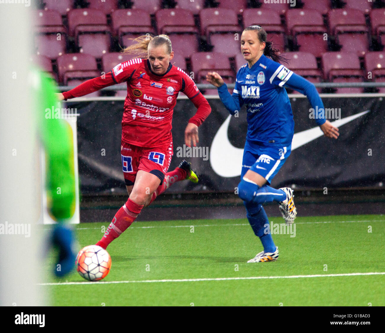 STINA BLACKSTENIUS Linköping FC Football l'un des nouveaux jeunes joueurs jouant dans l'équipe nationale suédoise, Nathalie Björn Banque D'Images