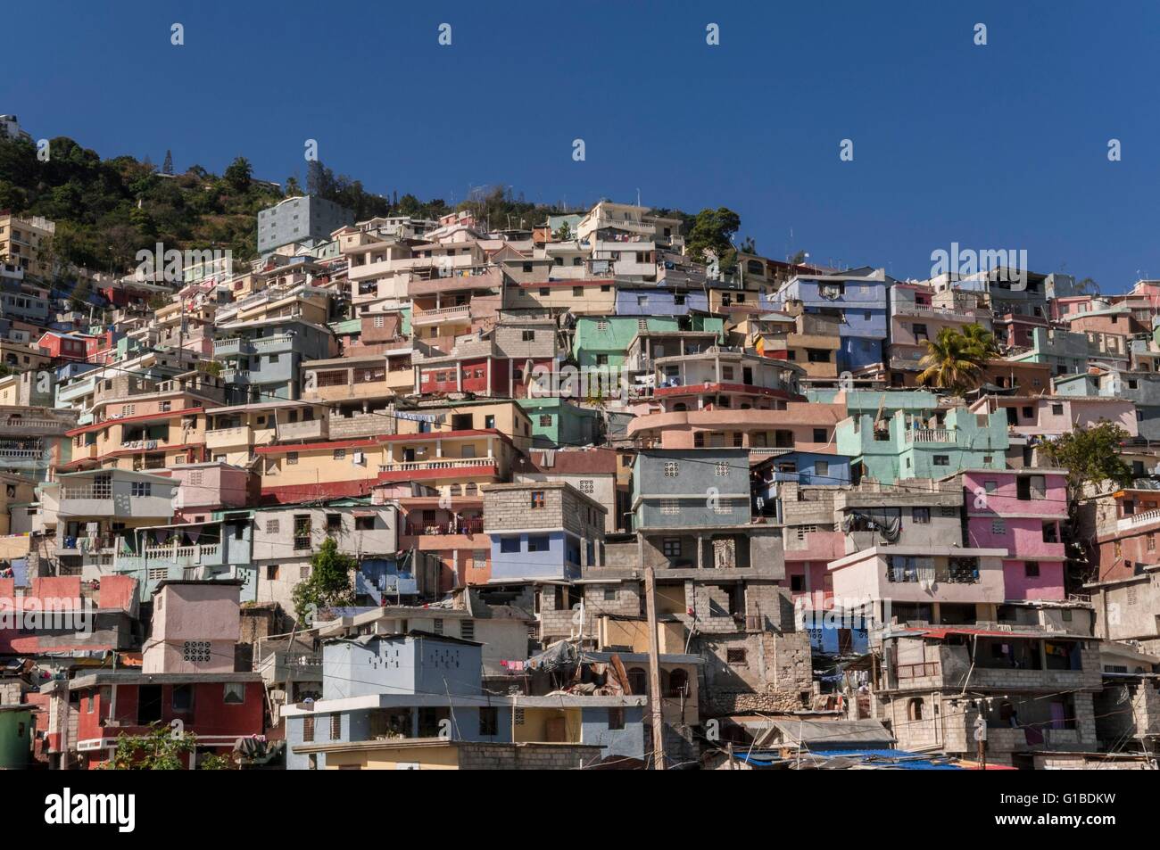 Haïti, Port-au-Prince, quartier populaire de Canape Vert Photo Stock - Alamy