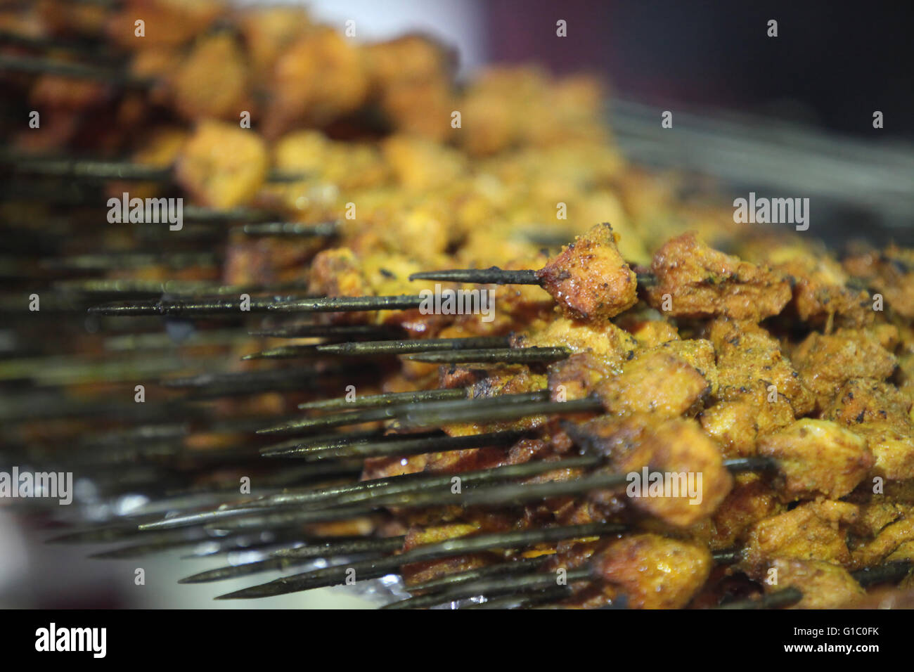 Délicieux à la brochette de poulet juste par le tandoor ou barbecue. Banque D'Images