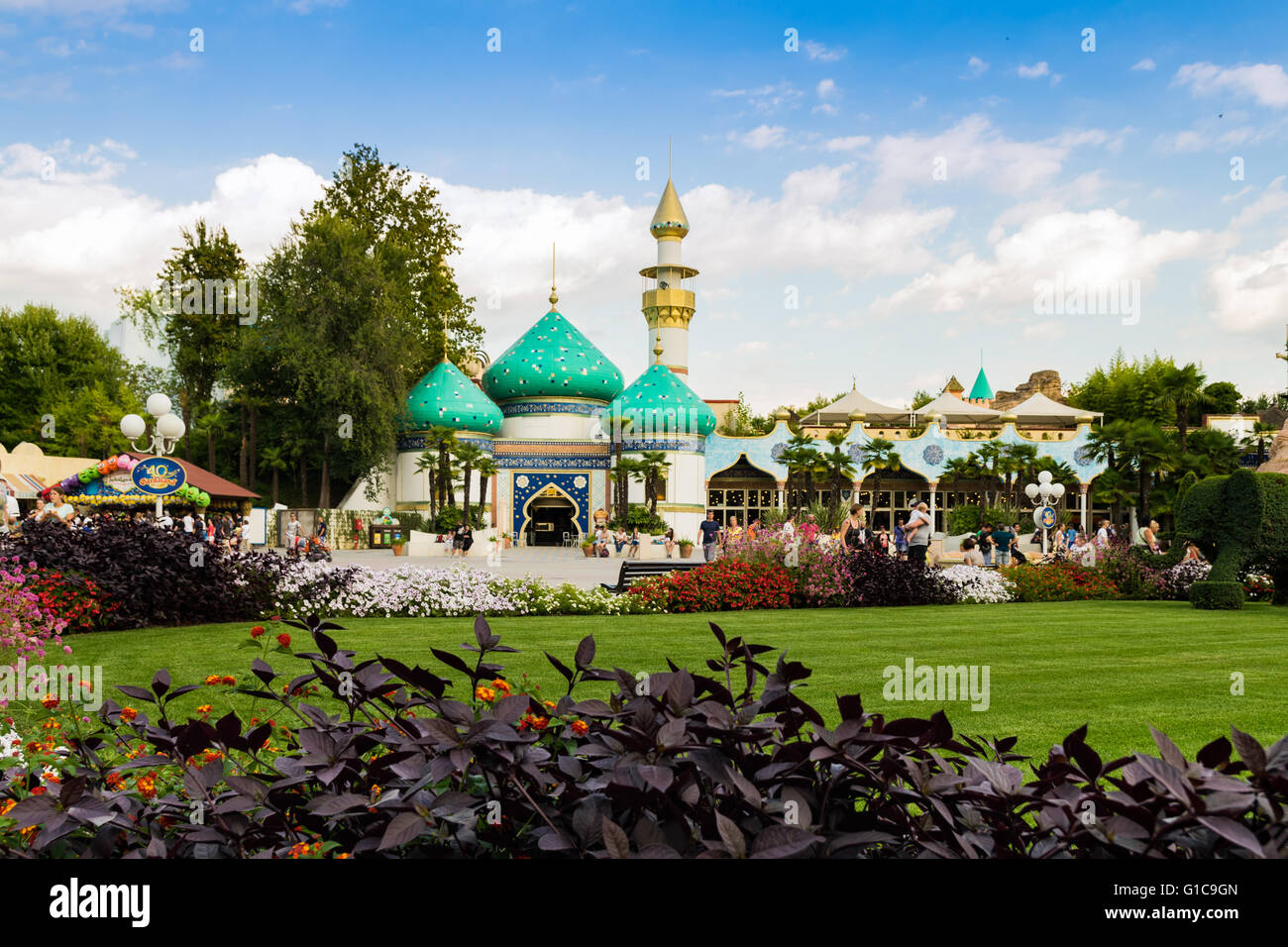 CASTELNUOVO DEL GARDA, Italie - 08 septembre : le parc à thème Gardaland à Castelnuovo del Garda, Italie Le mardi 8 septembre 2015. Banque D'Images