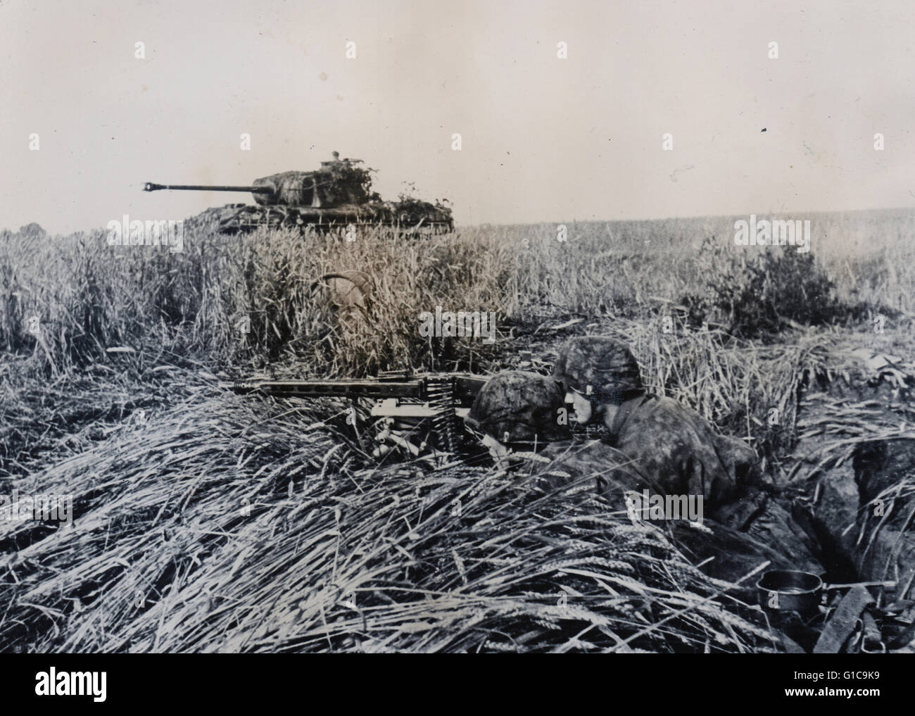 Allemand Waffen SS de la 12e SS Panzer Division in Normandie 1944 Banque D'Images