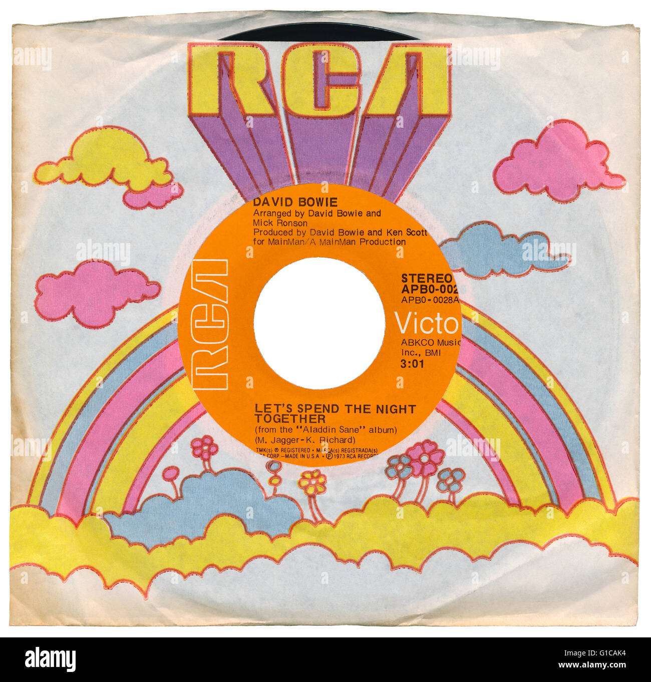 Seul nous de David Bowie de Let's passer la nuit ensemble sur RCA Victor. Banque D'Images