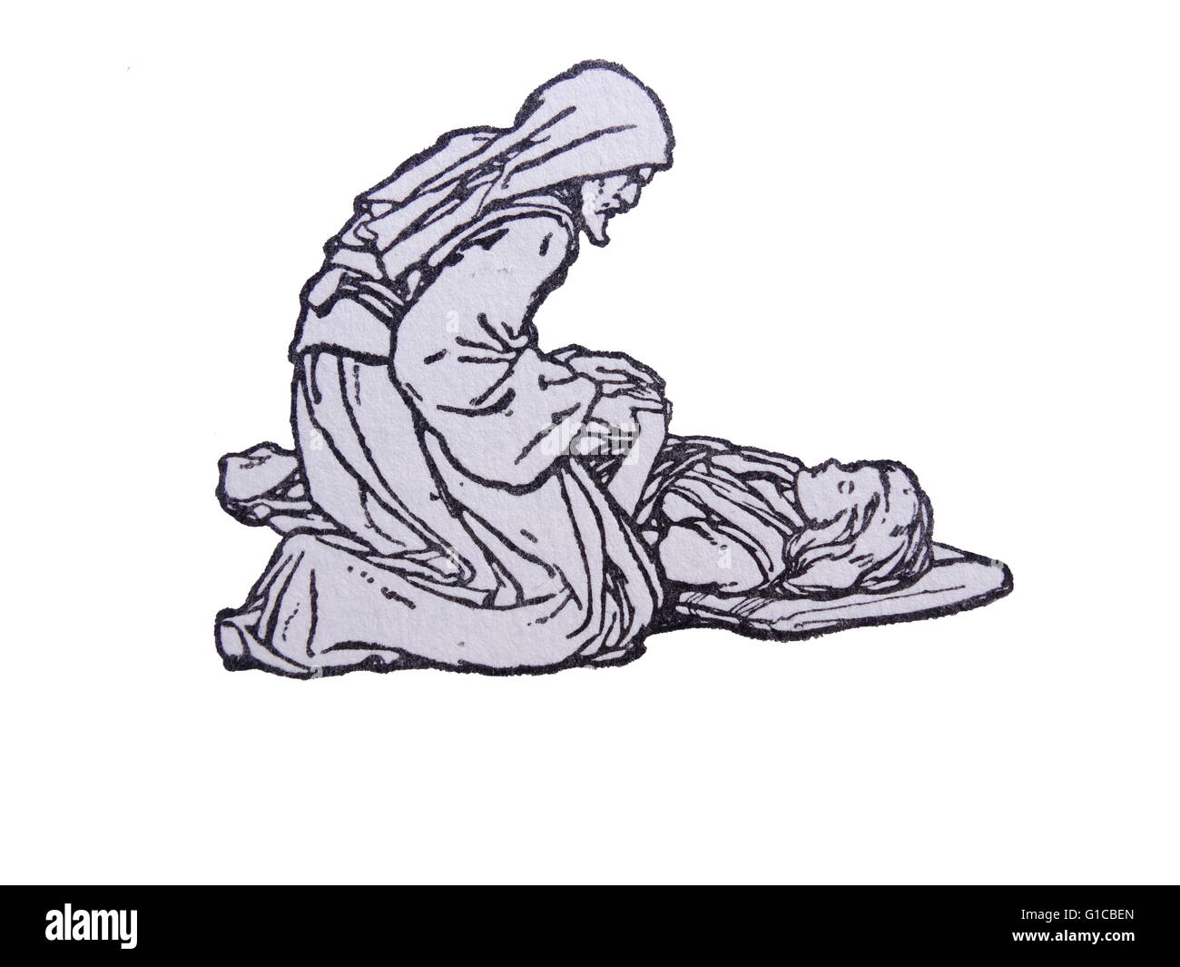 Nouveau Testament de Jésus sensibilisation à la vie la fille de Jaïrus. Évangiles (Marc 5:21-43, Matthieu 9:18-26, Luc 8:40-56) Banque D'Images