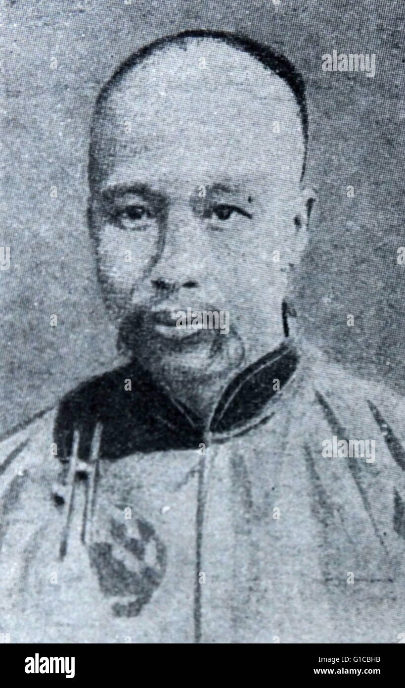 Portrait photographique de Kang Youwei (1858-1927) Un intellectuel chinois, noté calligraphe et éminents penseur politique et réformateur de la fin des Qing Banque D'Images
