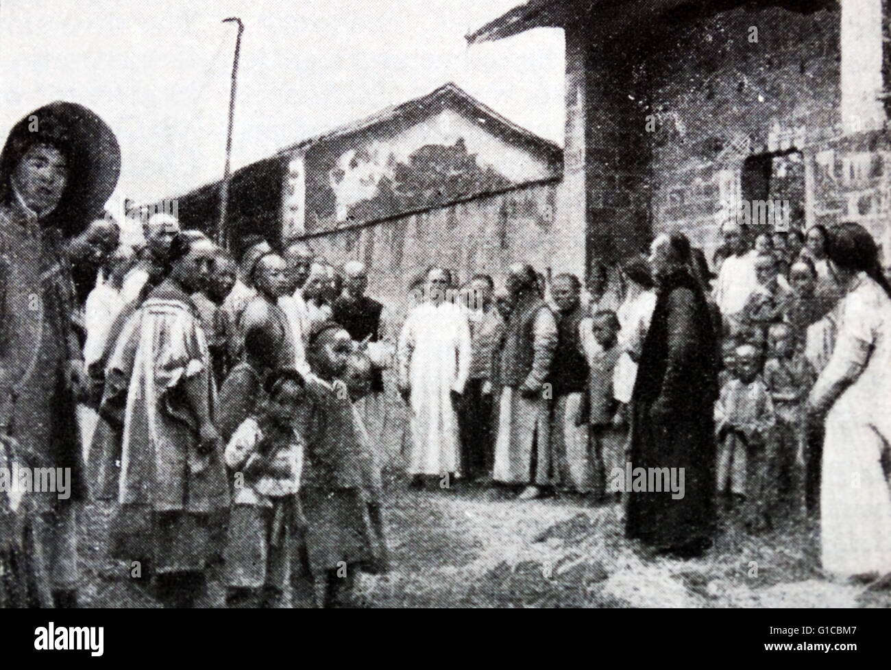 Impression photographique de la prédication missionnaire national pour les Chinois. Banque D'Images