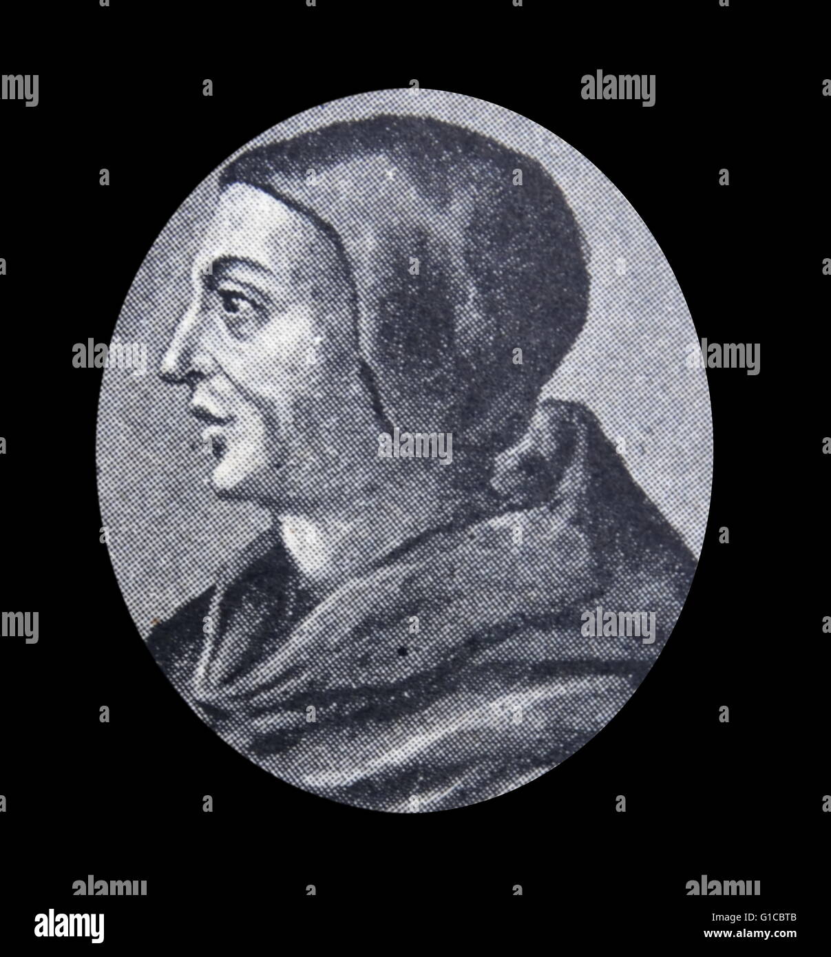 Portrait de Duns Scot, philosophe-théologiens du haut Moyen Âge. En date du 12e siècle Banque D'Images