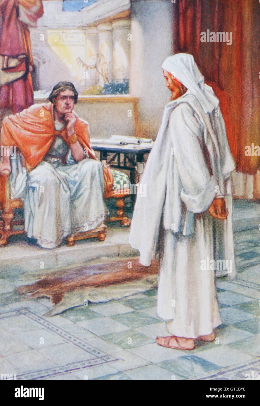 Jésus Christ le procès devant e le gouverneur romain de Jérusalem, Ponce Pilate Banque D'Images