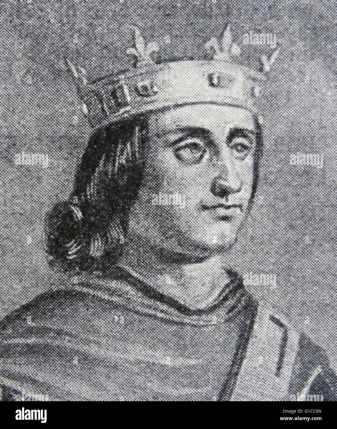 Portrait du Roi Philippe VI de France (1293-1350) fut le premier roi de France de la maison de Valois. En date du 14e siècle Banque D'Images