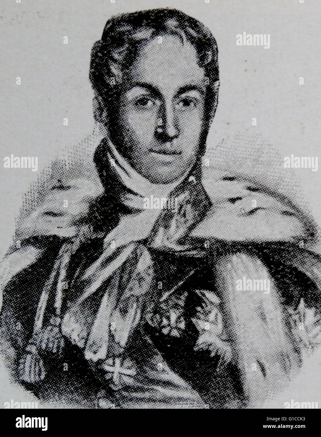 Portrait de Jules de Polignac (1780-1847) un homme d'État français. En date du 19e siècle Banque D'Images