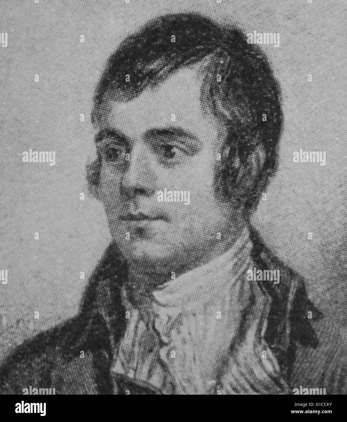 Portrait de Robert Burns (1759-1796), poète écossais et parolier. En date du 18e siècle Banque D'Images