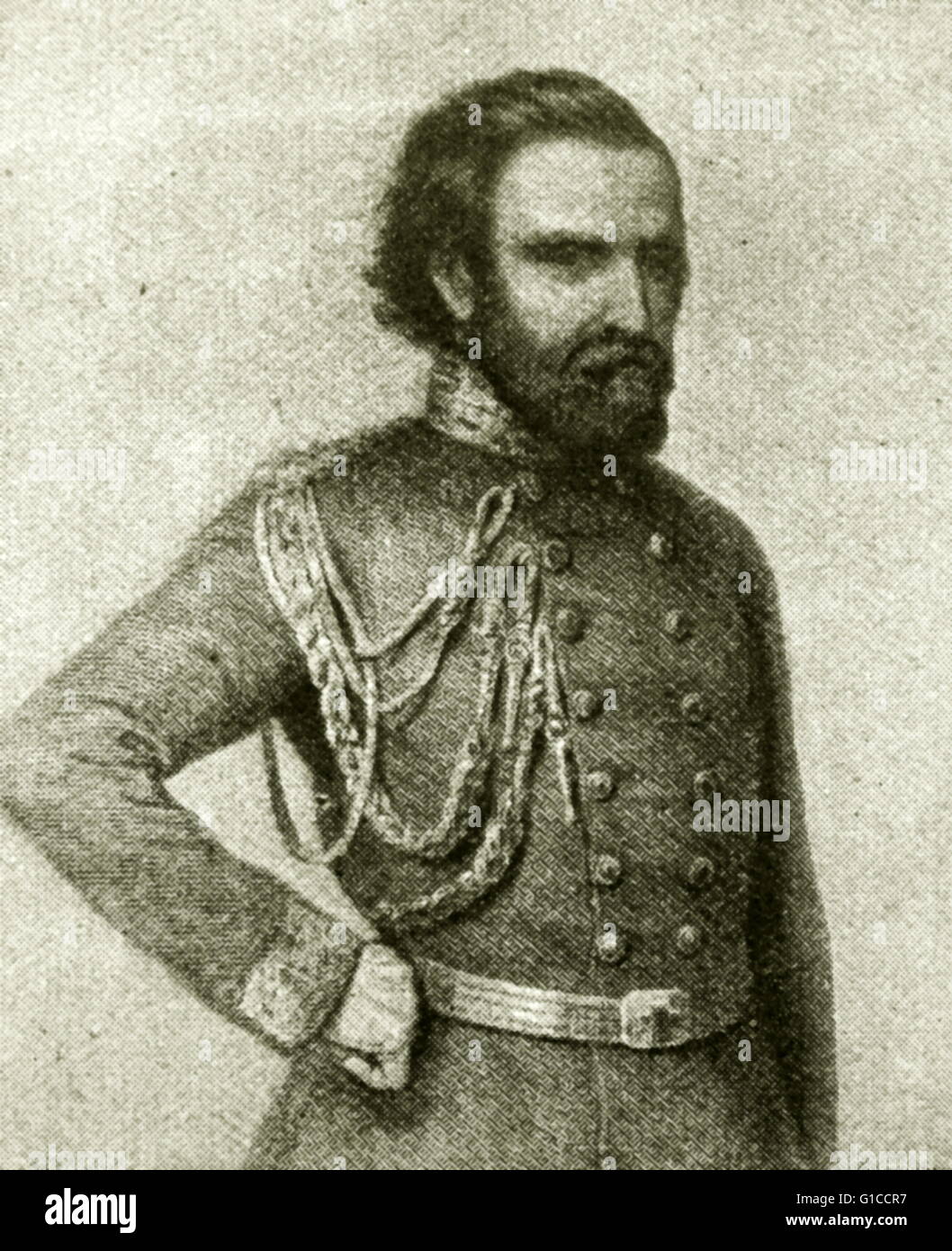 Portrait de Giuseppe Garibaldi (1807-1882) Général et homme politique italien Banque D'Images