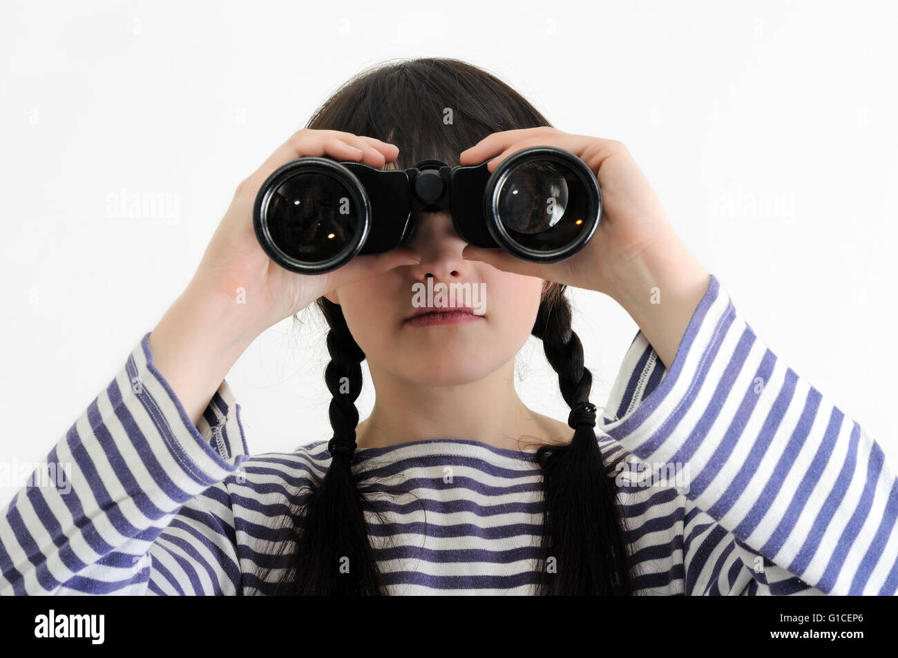 Jeune marin femmes binoculars Banque D'Images