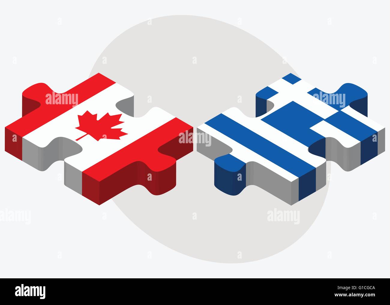 Image vectorielle - Le Canada et la Grèce drapeaux dans puzzle isolé sur fond blanc Illustration de Vecteur