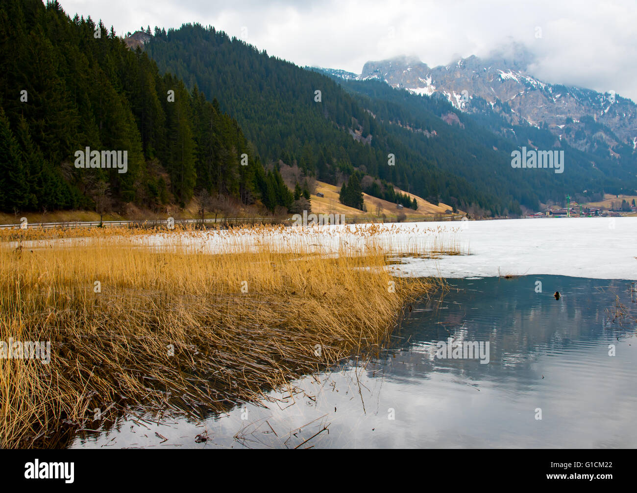 Dans le lac Alpes autrichiennes en hiver Banque D'Images