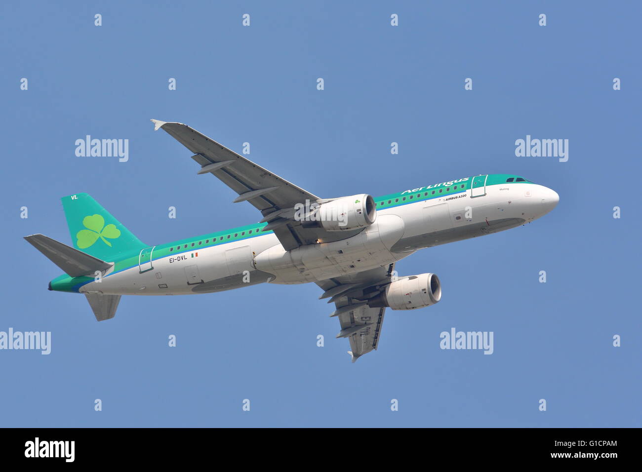 Aer Lingus Airbus A320-214 EI-DVL au départ d'Heathrow Banque D'Images