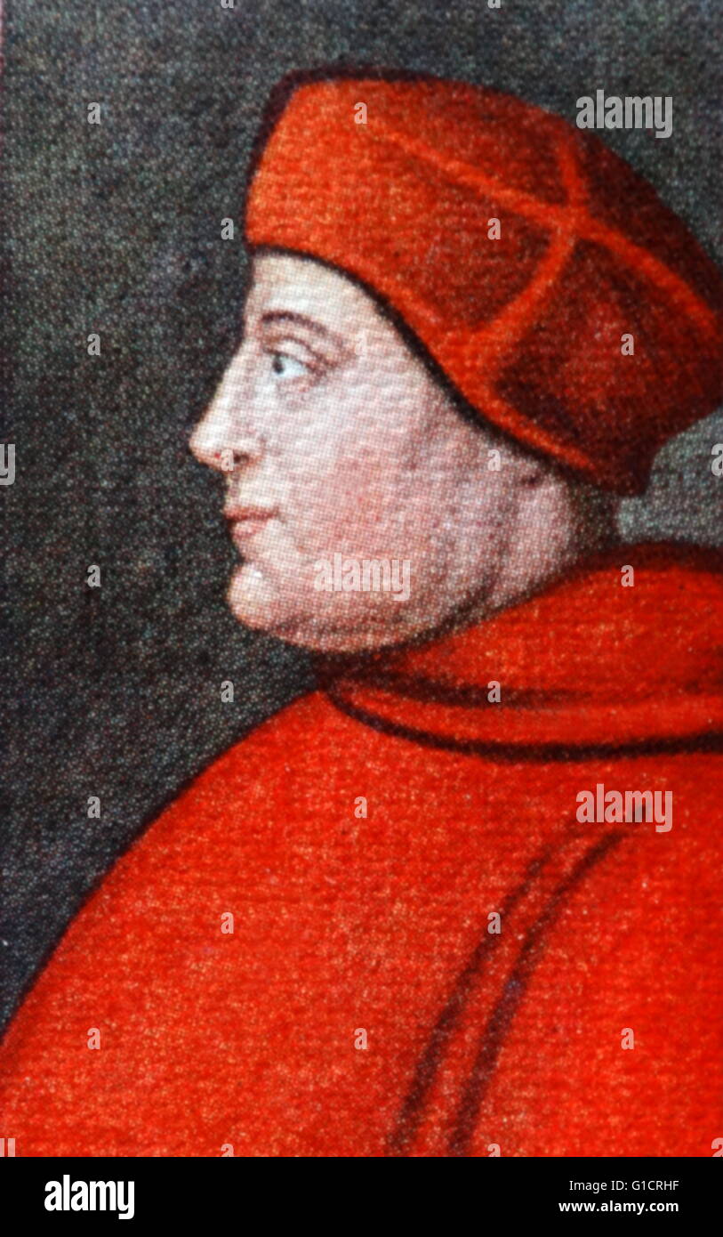 Le Cardinal Thomas Wolsey (ch. Mars 1473 - 1530), homme politique français et un cardinal de l'Église catholique romaine. Banque D'Images