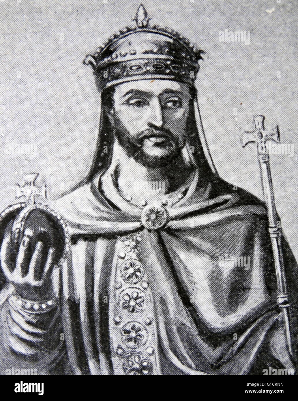 Louis le Pieux (778 - 840) ; la foire ; Roi d'Aquitaine à partir de 781. Il était aussi roi des Francs et co-empereur (comme Louis I) avec son père, Charlemagne ; du Saint Empire Romain, de 813 Banque D'Images