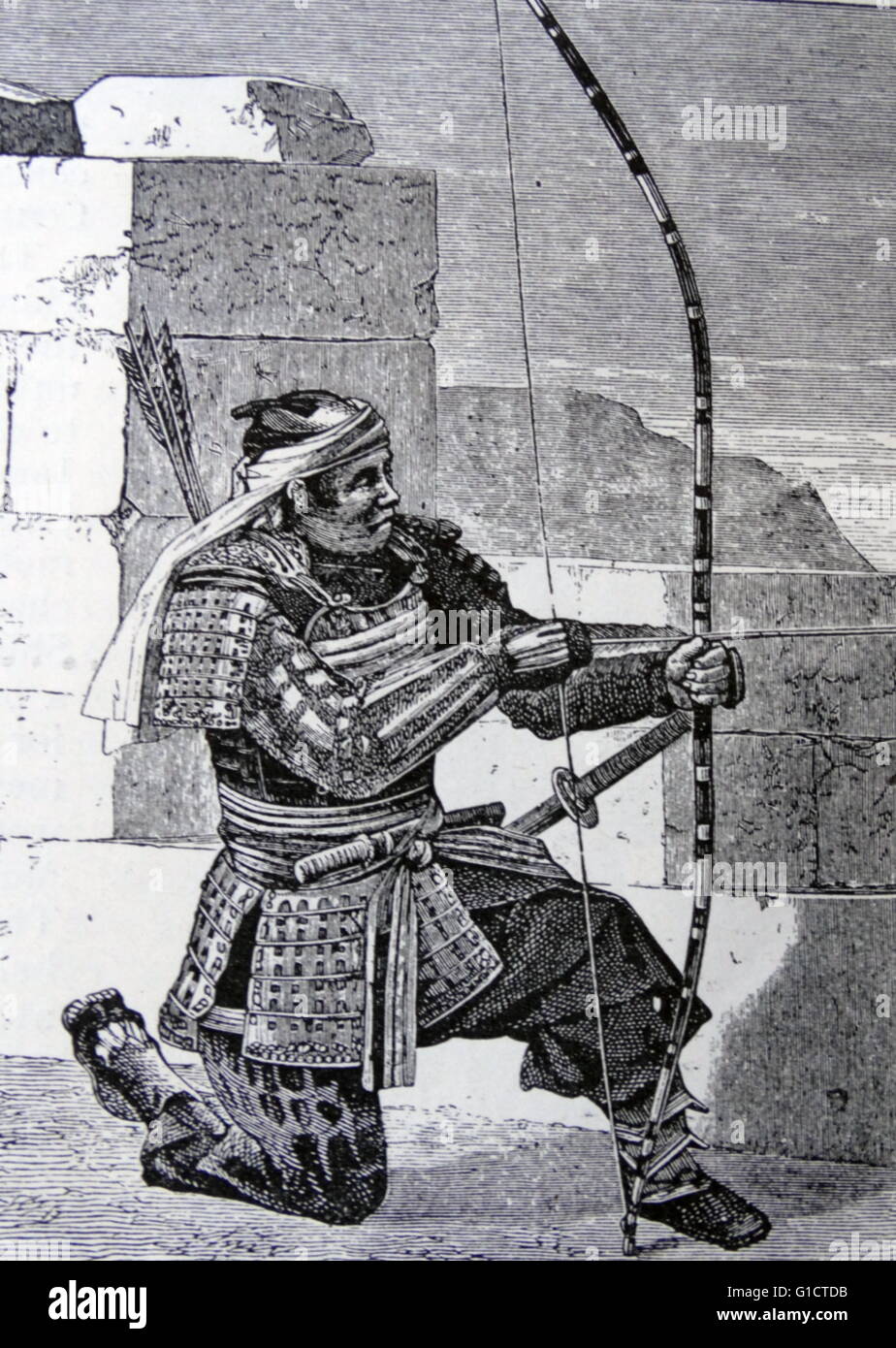 Arc Enfant Samouraï Japonais Antique Edo - Bambou, Laque, Katana & Flèches