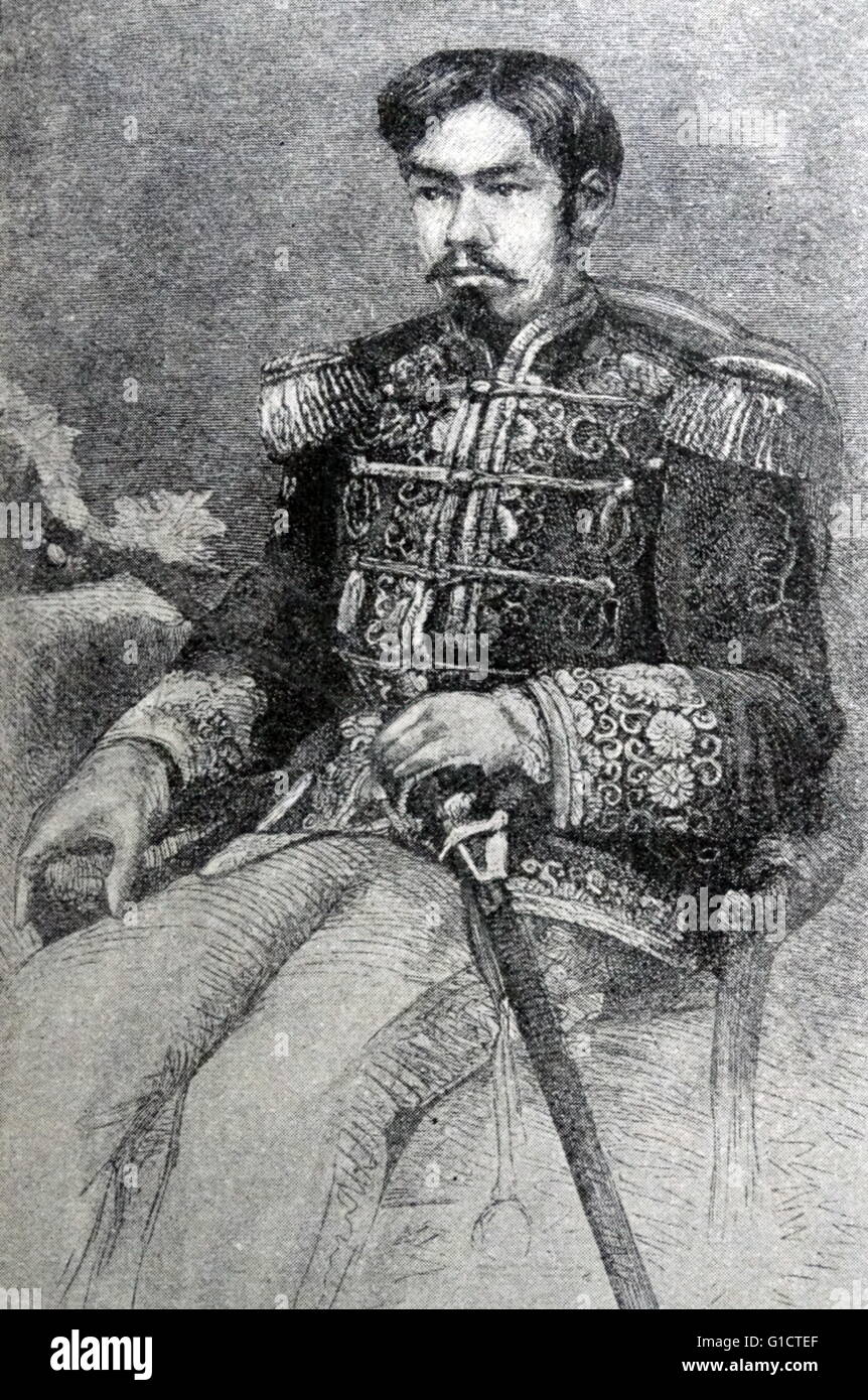 L'empereur Meiji (1852 - 1912) ; 122ème Empereur du Japon selon l'ordre traditionnel de la succession, les championnes de Février 3, 1867 jusqu'à sa mort le 30 juillet 1912 ; Banque D'Images