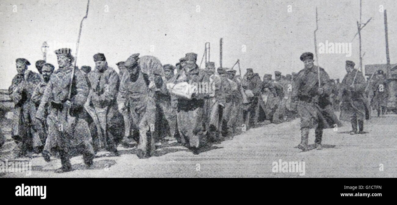 Les criminels russes transférées dans des camps de prisonniers en Sibérie, Russie tsariste 1910 Banque D'Images