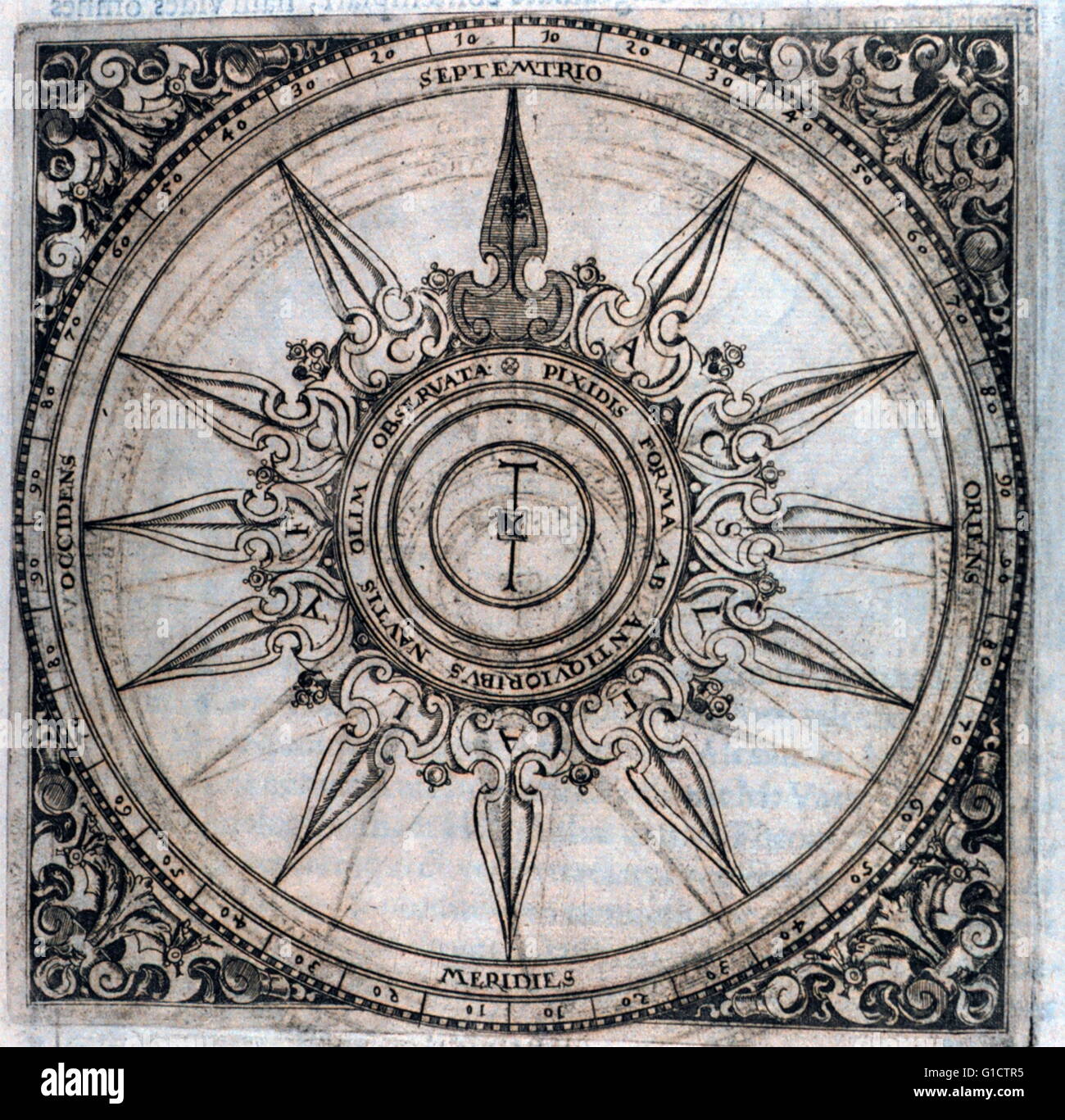 Une rose des vents dans : Philosophi ac medici.... par Fabrizio Padovani, 1601 Banque D'Images