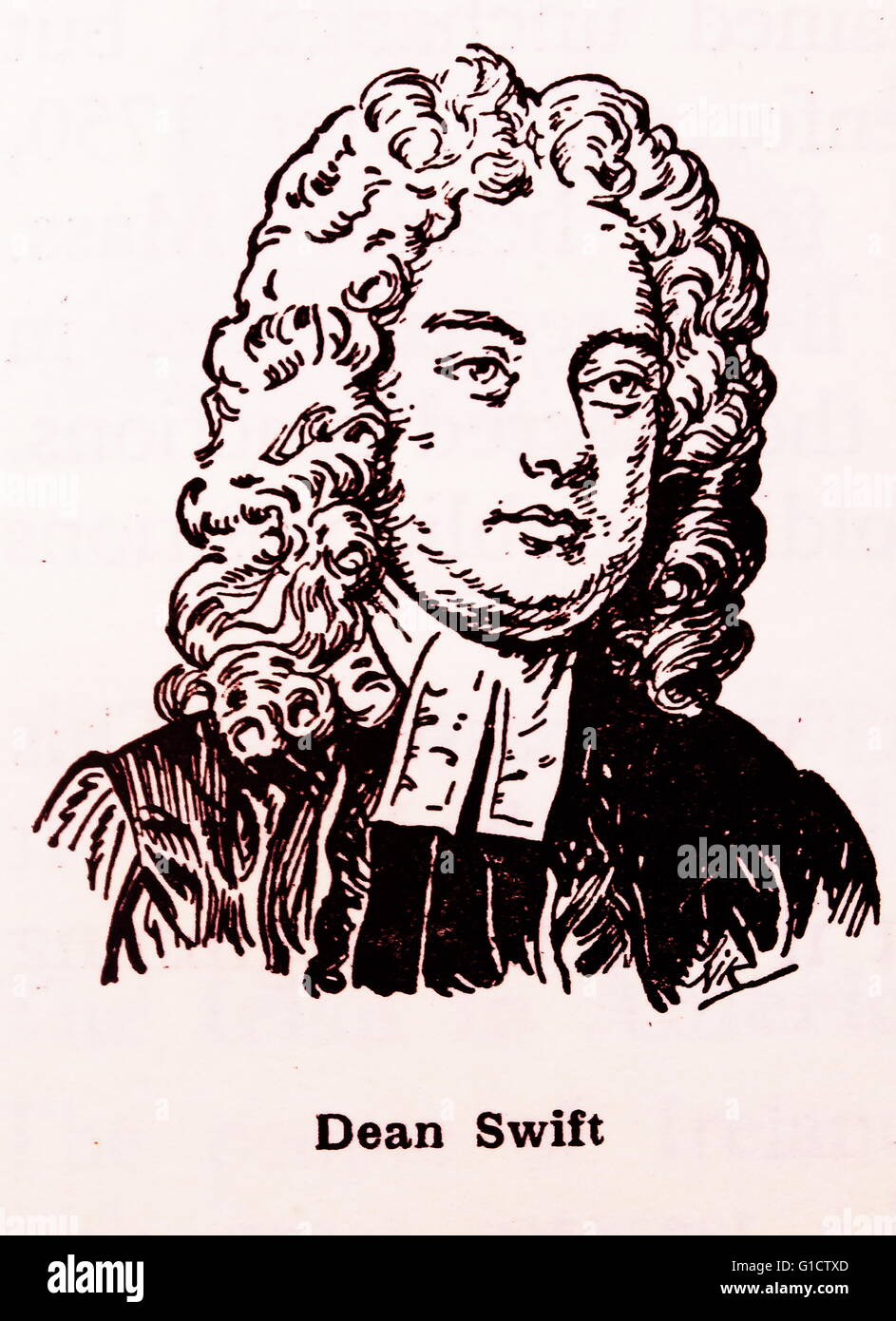 Jonathan Swift (1667 - 1745) ; satiriste anglo-irlandais, essayiste et pamphlétaire politique dignitaire religieux qui est devenu doyen de la Cathédrale St Patrick de Dublin ; Banque D'Images