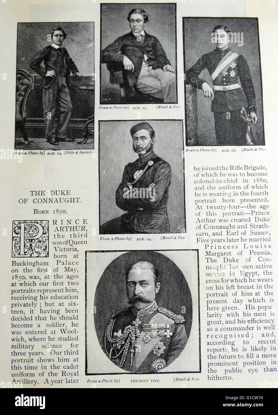 Portraits de Prince Arthur, duc de Connaught et Strathearn (1850-1942) Membre de la famille royale britannique qui a servi comme gouverneur général du Canada. En date du 19e siècle Banque D'Images