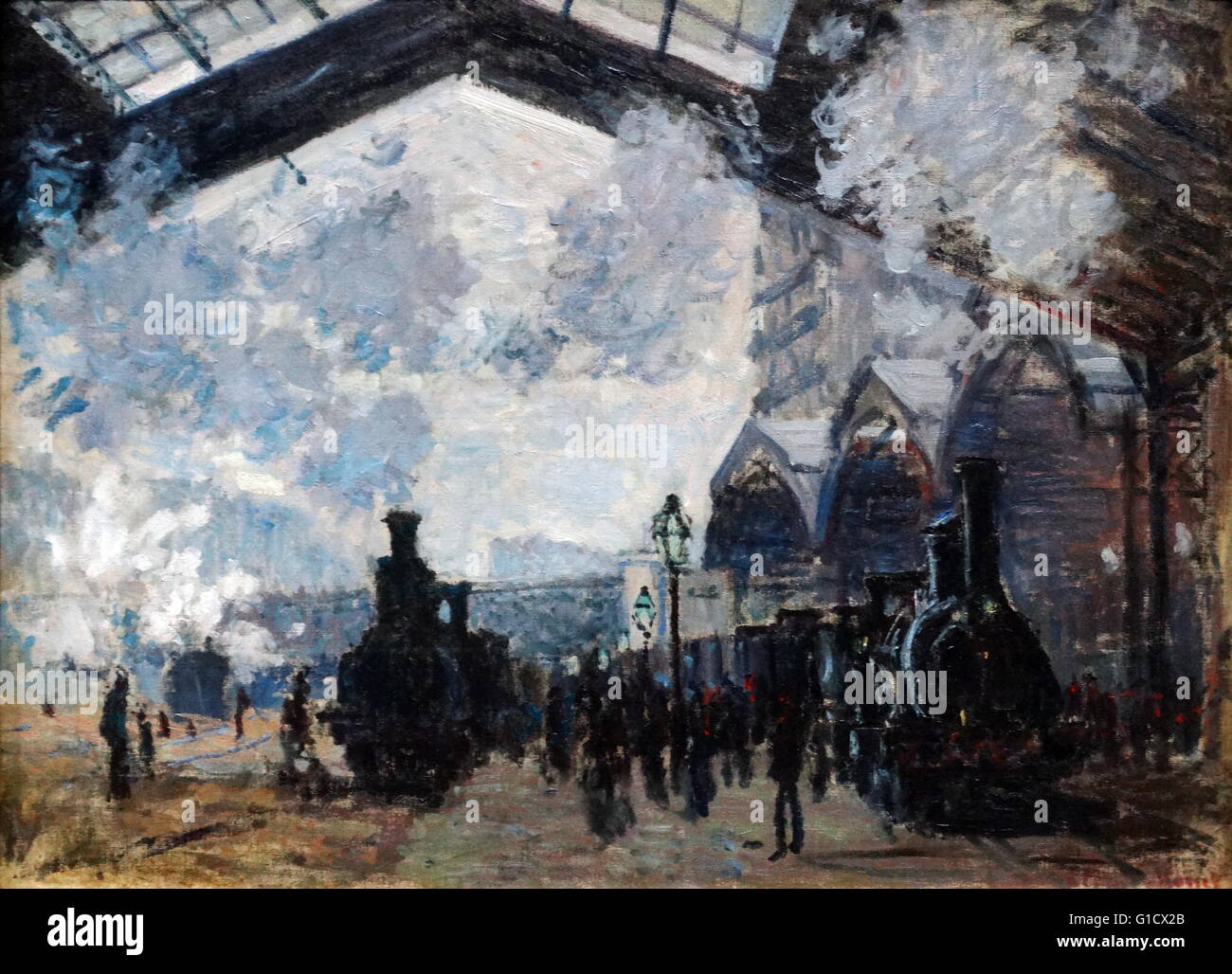 gare-du-19-me-si-cle-saint-lazare-banque-de-photographies-et-d-images