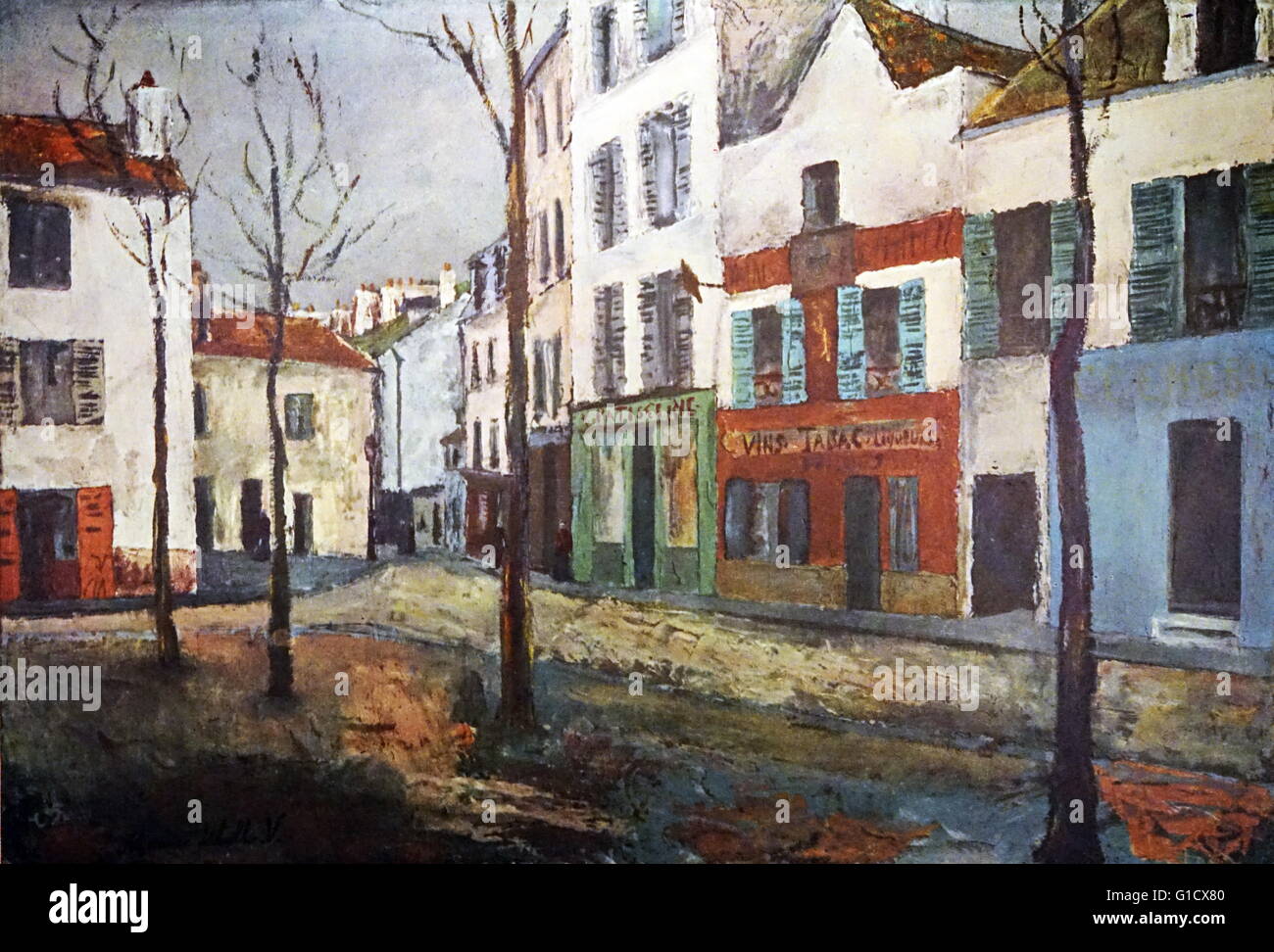 La peinture intitulée 'Place du Tertre' par Maurice Utrillo (1883-1955