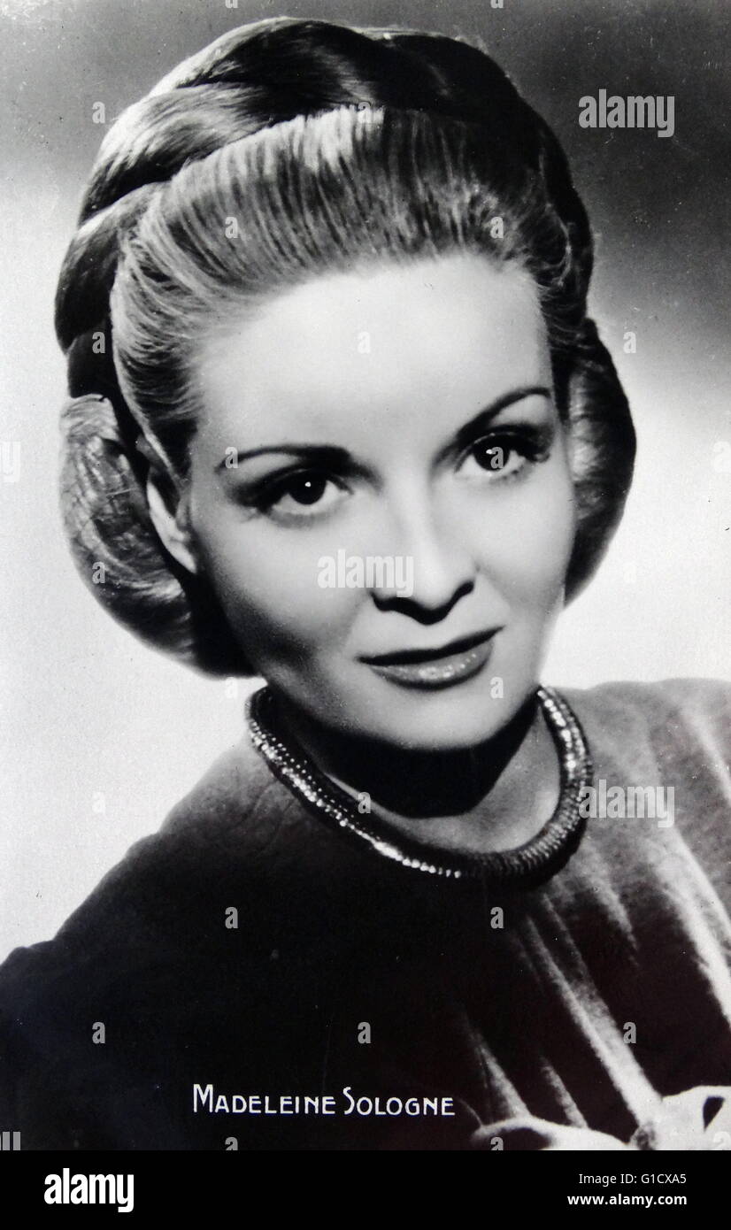 Madeleine Sologne (1912-1995), une actrice française. En date du 20e siècle Banque D'Images