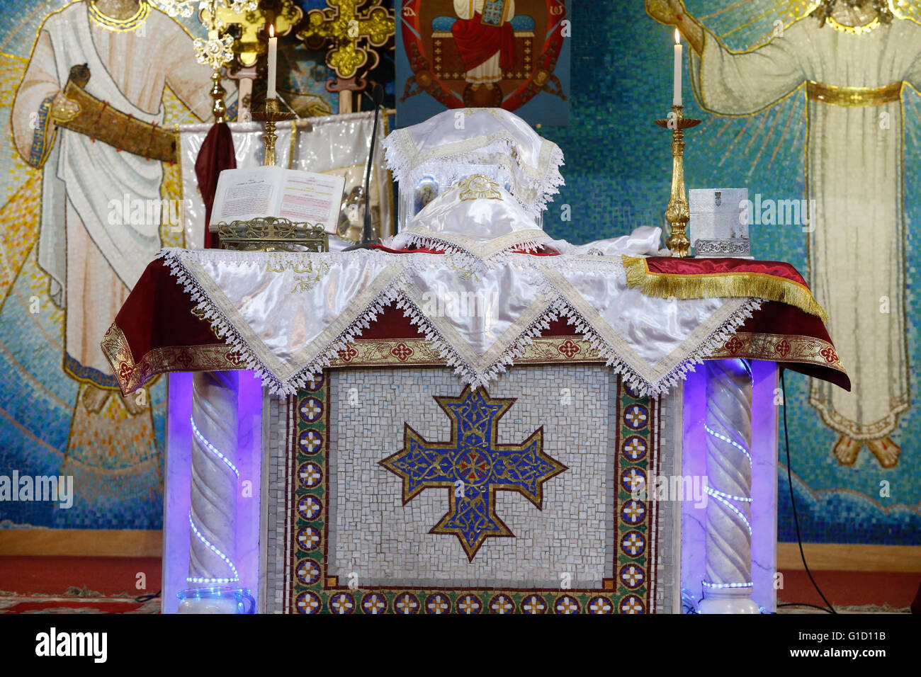 Saint Michel et Saint George Coptic Church, Villejuif. La France. Banque D'Images