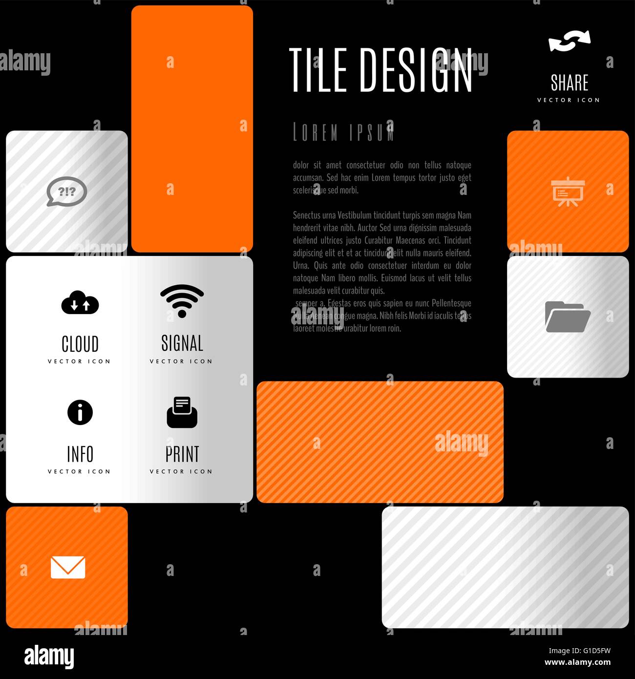 Tuile d'affaires. design vector éléments de conception pour des flyers, des modèles, l'infographie. Illustration de Vecteur