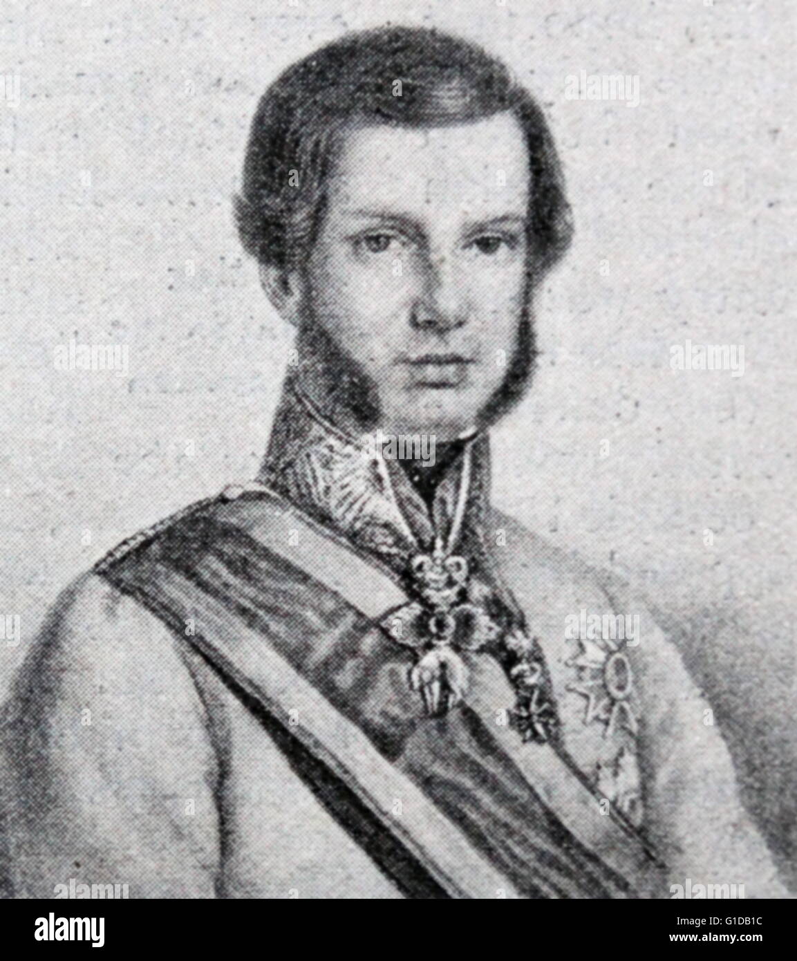 Léopold II. Grand-duc de Toscane, il a accordé à son peuple une constitution libérale à tenter de satisfaire leurs exigences. Lorsque cela a échoué et une révolution a éclaté il s'enfuit à Gaète. Banque D'Images